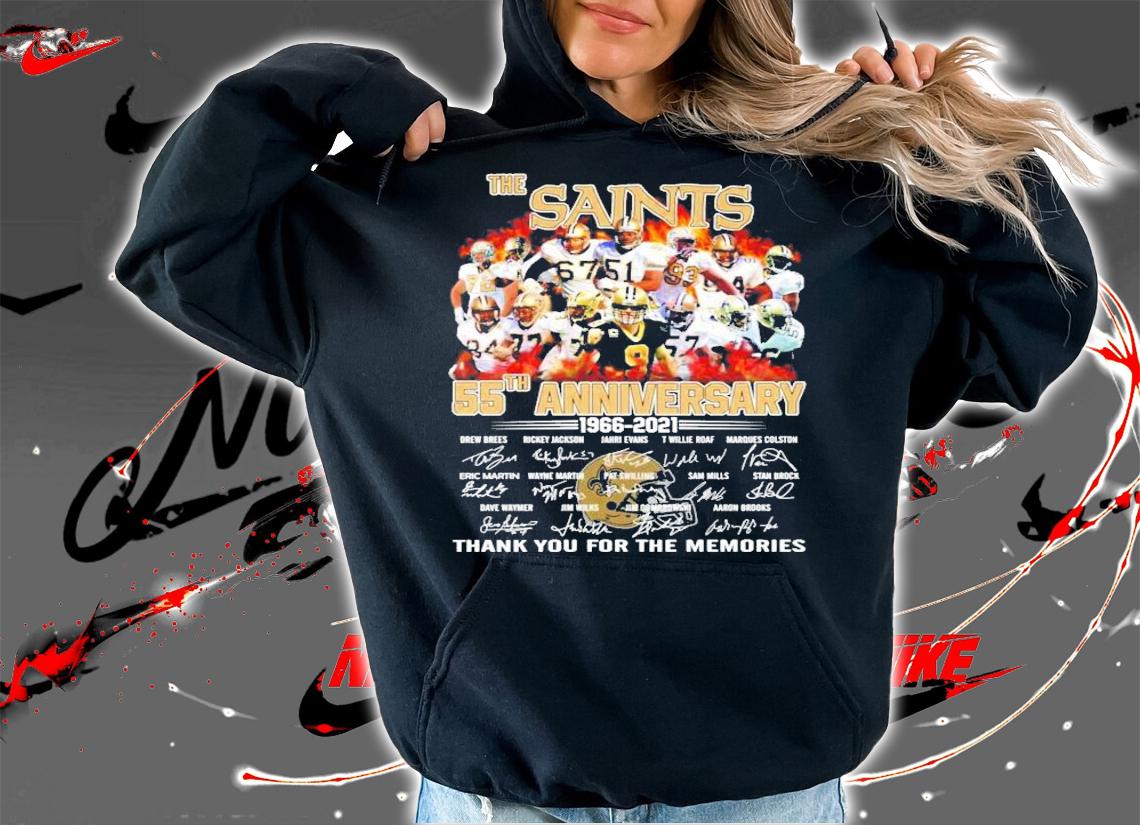 Men's The Saints 55th anniversary thank you for the memories shirt hoodie