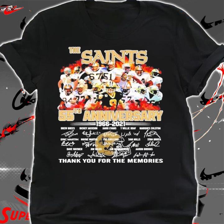 Men's The Saints 55th anniversary thank you for the memories shirt shirt