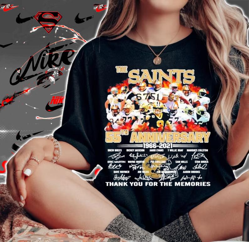 Men's The Saints 55th anniversary thank you for the memories shirt woman shirt