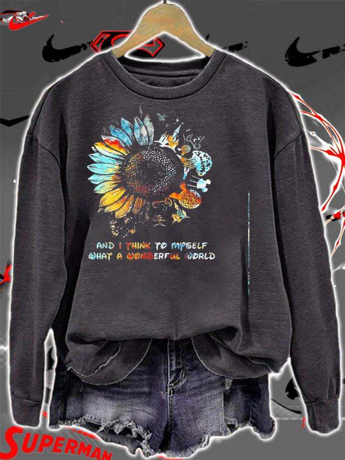 Sunflower Disney And I Think To Myself What A Wonderful World Shirt.Jpg sweatshirt
