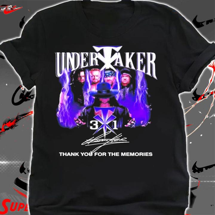 Undertaker signature thank you for the memories t-shirt shirt