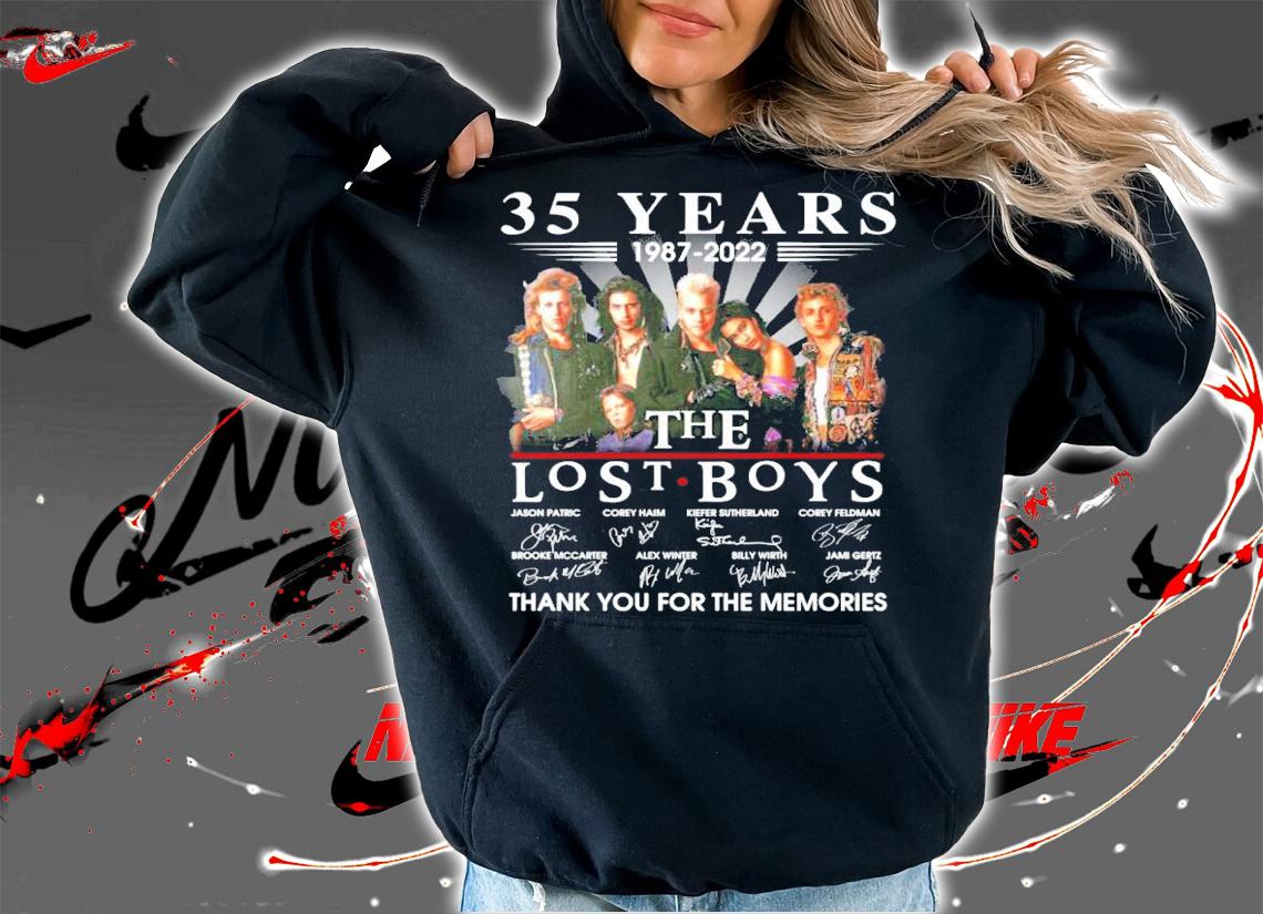 35 years 1987-2022 The Lost Boys Signatures Thank You For The Memories Shirt hoodie