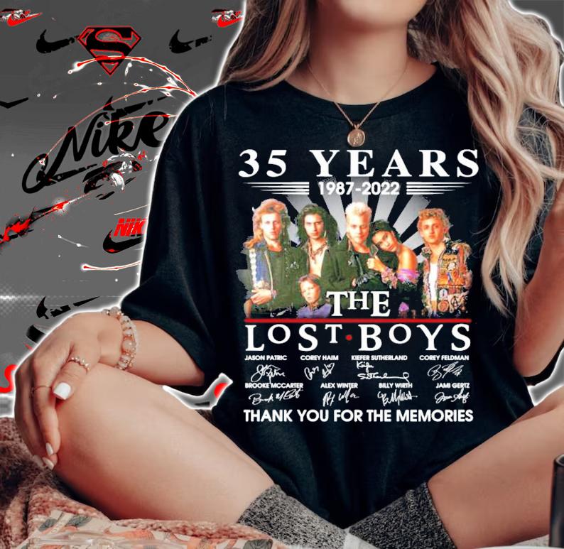 35 years 1987-2022 The Lost Boys Signatures Thank You For The Memories Shirt woman shirt