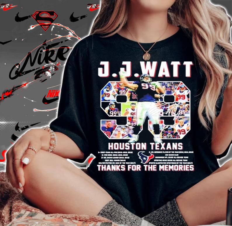 JJ Watt Houston Texans thank you for the memories shirt woman shirt