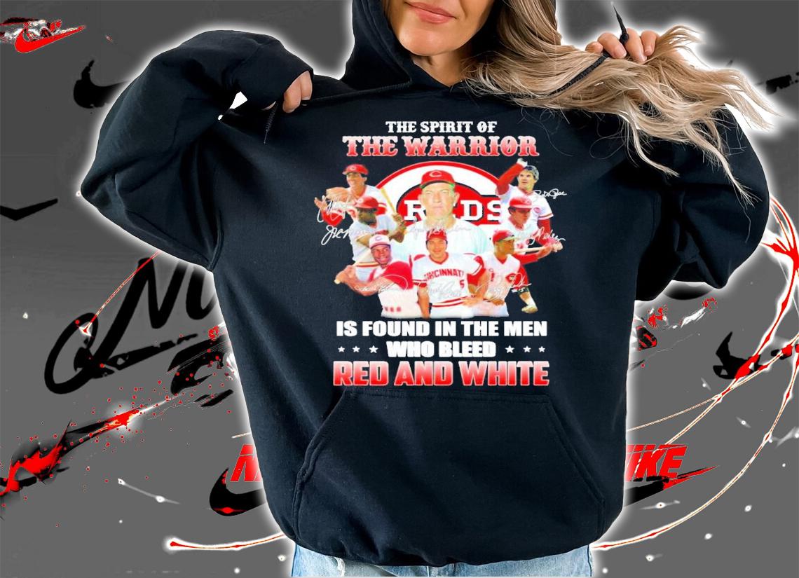 The spirit of is found in the men who bleed Red And White signatures shirt hoodie