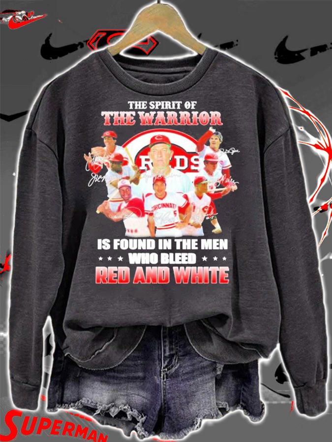 The spirit of is found in the men who bleed Red And White signatures shirt sweatshirt