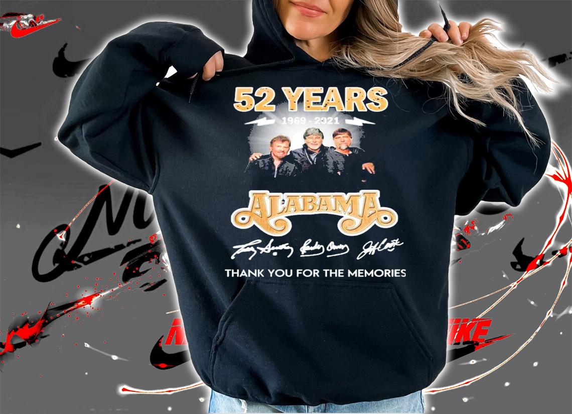52 years 1969-2021 Alabama thank you for the memories shirt hoodie