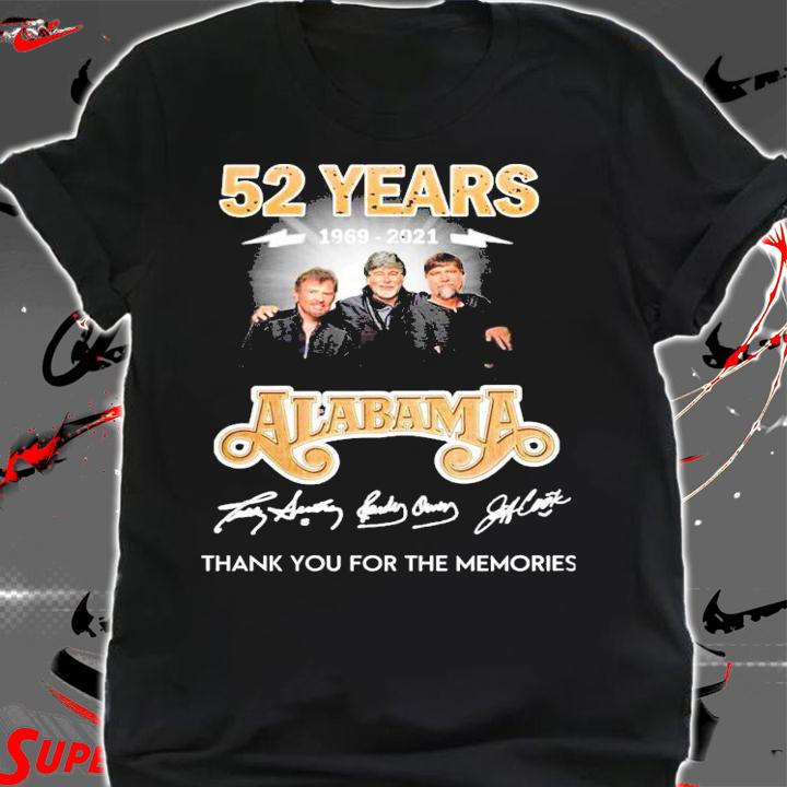 52 years 1969-2021 Alabama thank you for the memories shirt shirt