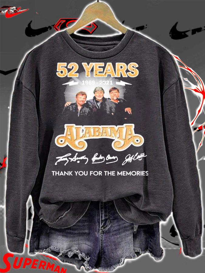 52 years 1969-2021 Alabama thank you for the memories shirt sweatshirt