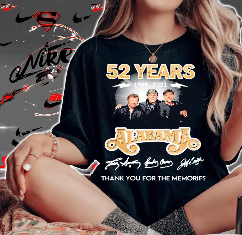 52 years 1969-2021 Alabama thank you for the memories shirt woman shirt