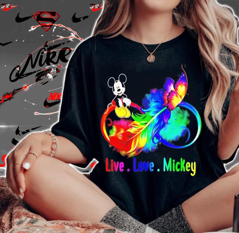 Butterfly live love Mickey shirt