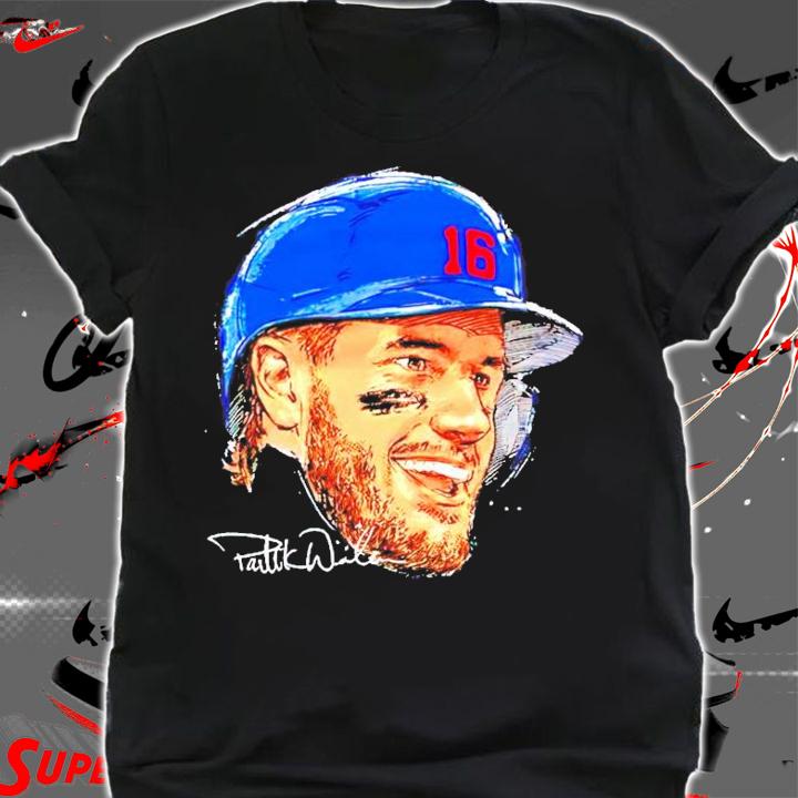 Chicago Baseball 16 Patrick Wisdom Portrait signature shirt shirt