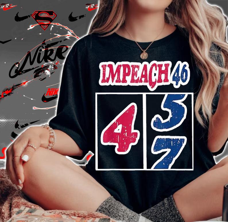 Impeach 46 Joe Biden Anti Biden Vintage Distressed Humor T-Shirt woman shirt