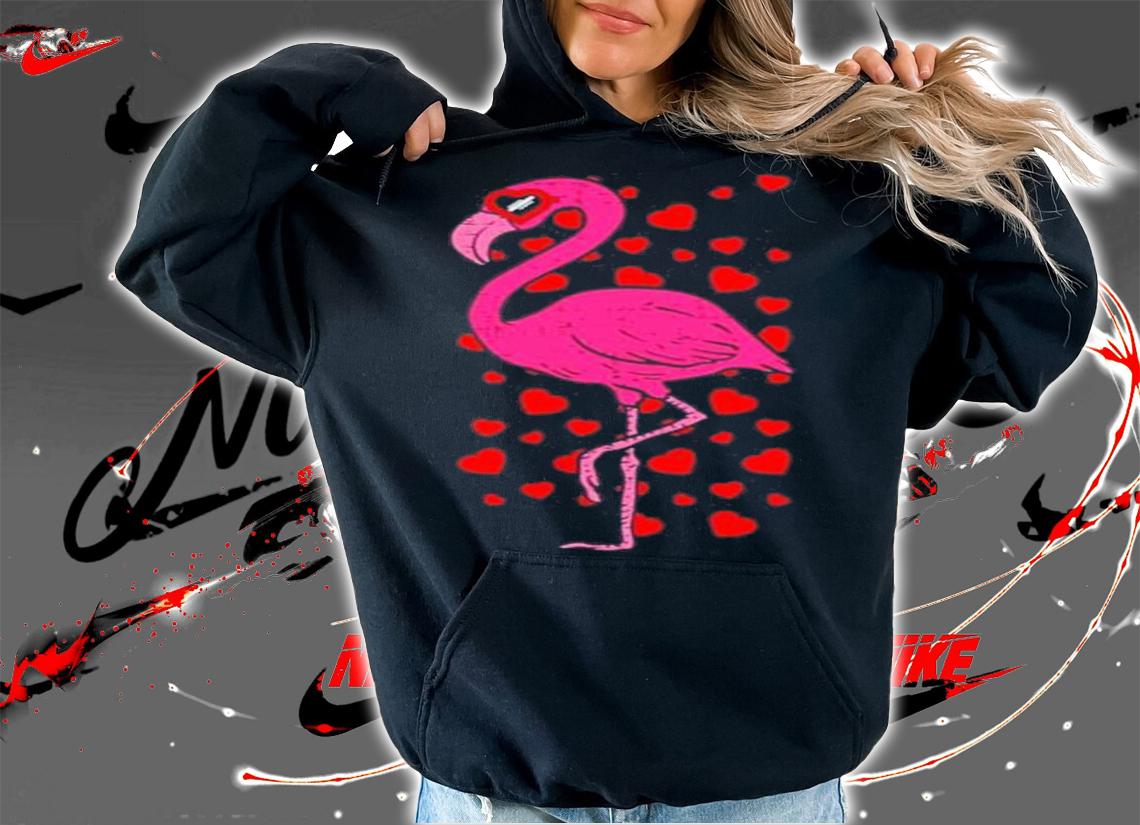 Flamingo Heart Cute Valentines Day shirt hoodie