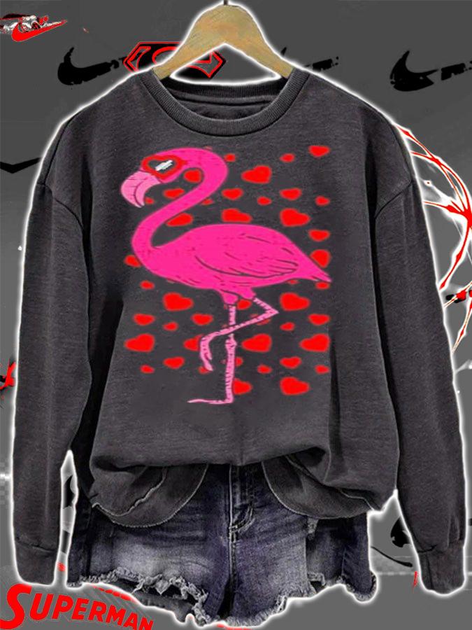 Flamingo Heart Cute Valentines Day shirt sweatshirt