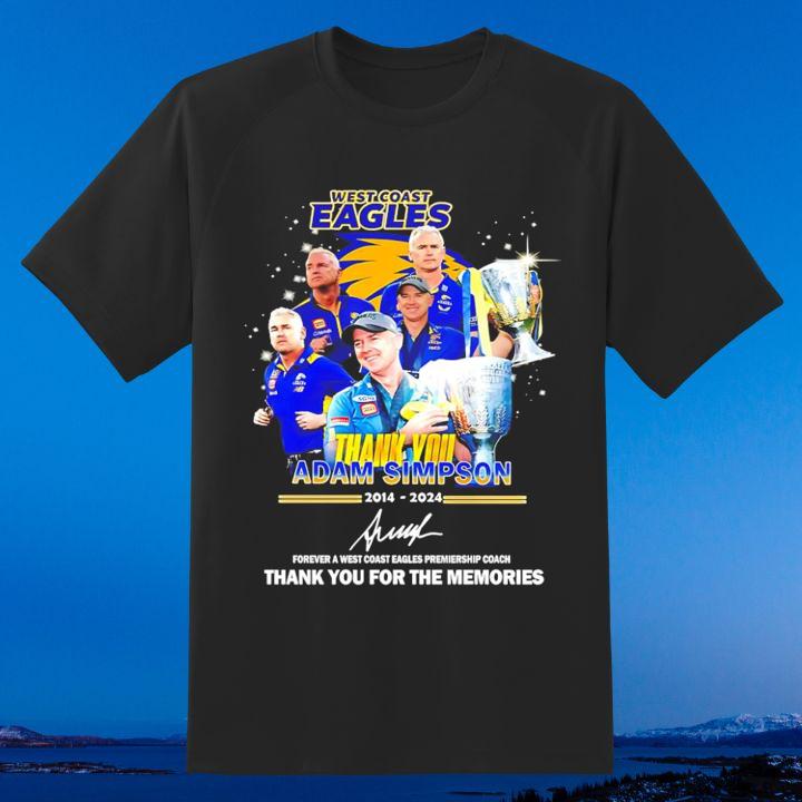 Exclusive West Coast Eagles Adam Simpson Thank You 2014-2024 T-Shirt