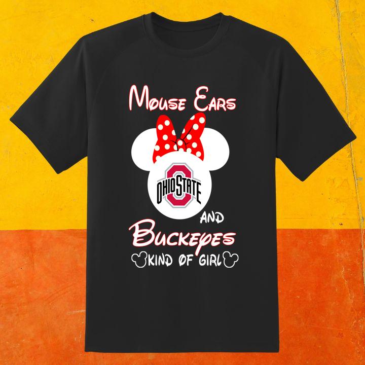 Funny Disney Minnie Mouse Ears & Ohio State Buckeyes Kind Of Girl Shirt