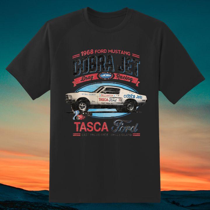 1968 Ford Mustang Cobra Jet Tasca Ford East Providence Rhode Island Retro Shirt