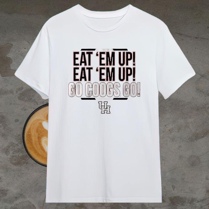 Eat 'Em Up Eat 'Em Up Go Coogs Go Houston Cougars Logo T-Shirt