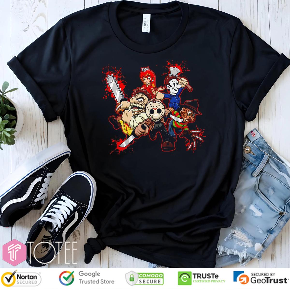 Jason Michael Freddy Leatherface Parody Super Mario T-Shirt