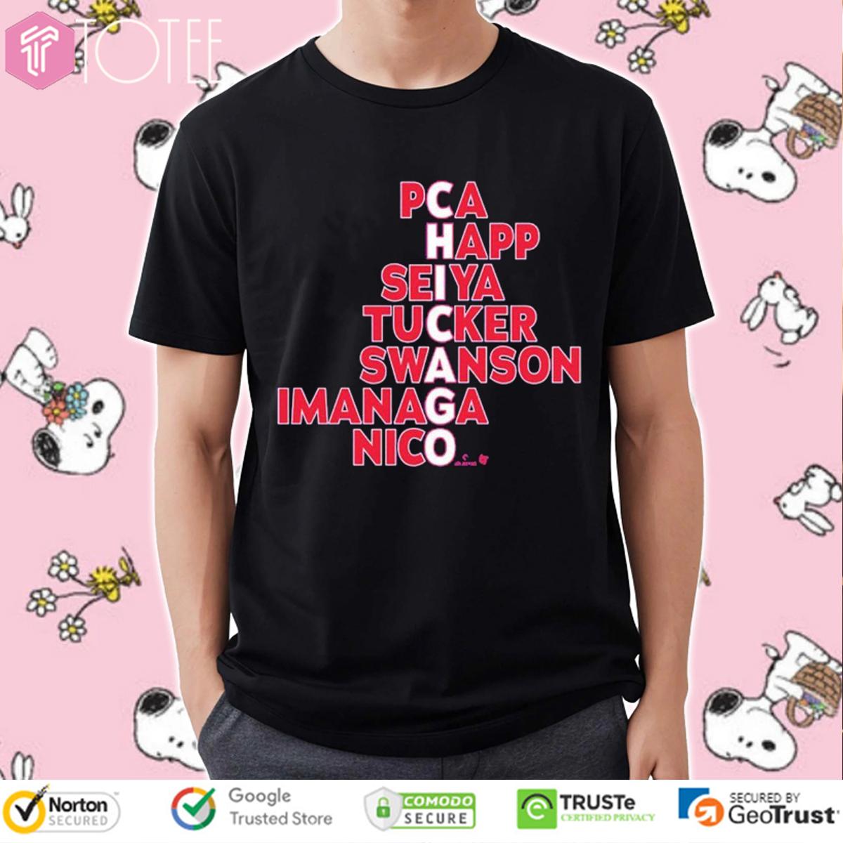 Chicago Cubs Team Names PCA Happ Seiya Tucker Swanson Imanaga Nico T-Shirt