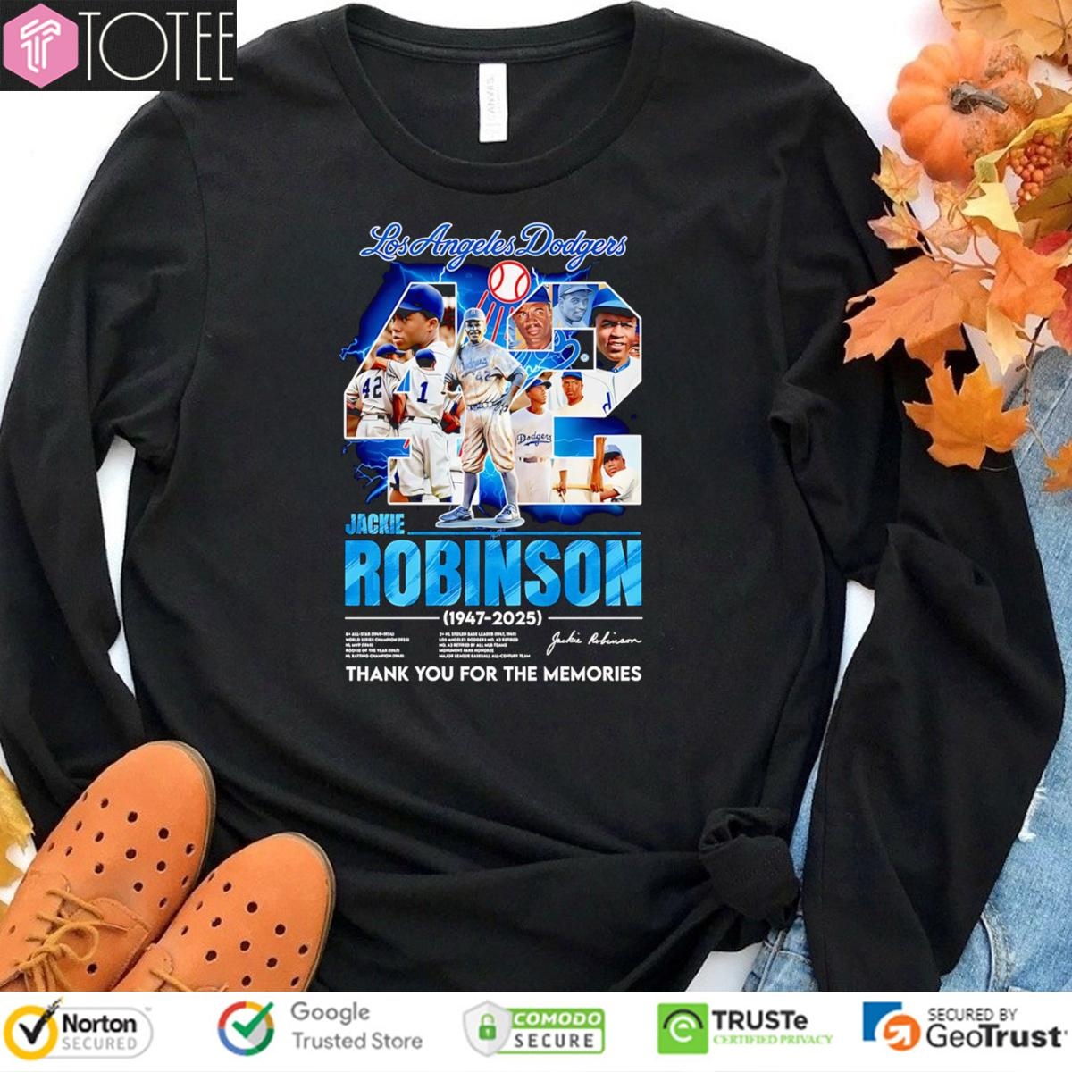 Los Angeles Dodgers 42 Jackie Robinson 1947-2025 Signature sweatshirt