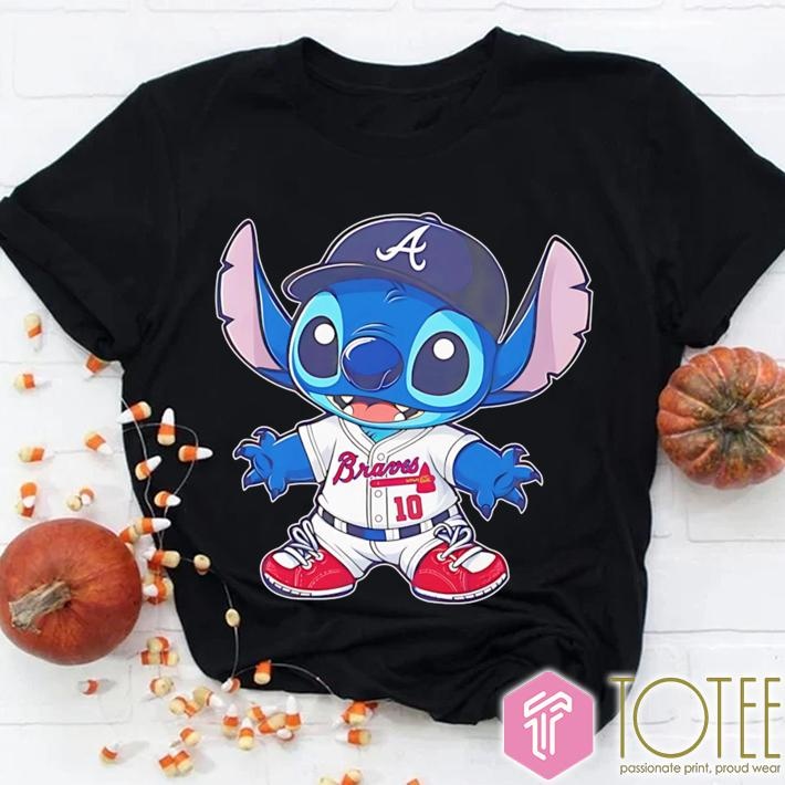 Disney Stitch Atlanta Braves Baseball T-shirt