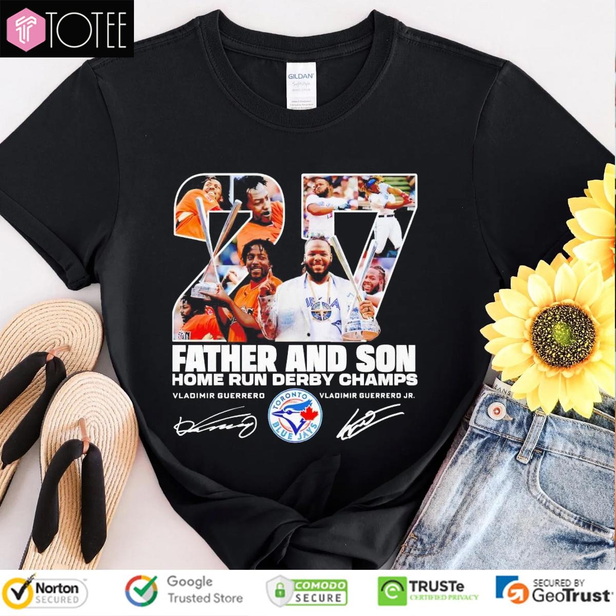 Vladimir Guerrero Father And Son Home Run Derby Champs Blue Jays Signatures T-shirt