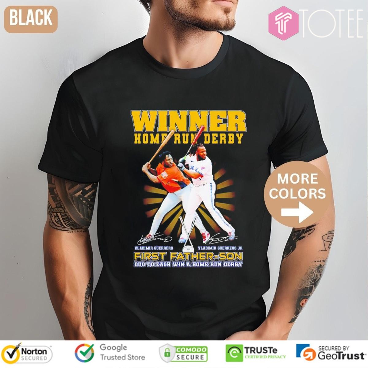 Vladimir Guerrero Father-Son Winner Home Run Derby Signatures T-shirt
