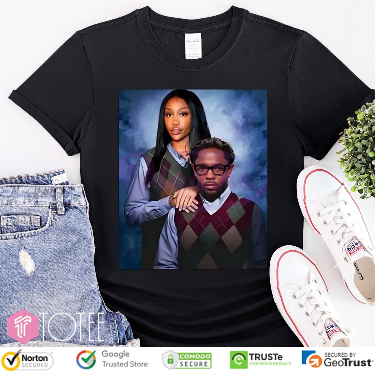 Kendrick Lamar And Sza Step Brothers School Portrait T-shirt
