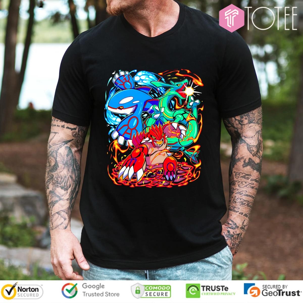 Legendary Pokemon Kyogre Groudon Rayquaza Graphic T-shirt