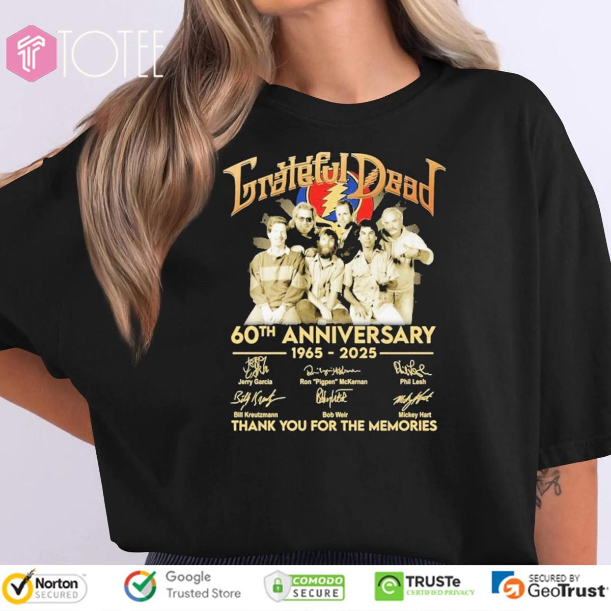 60Th Anniversary 1965-2025 Grateful Dead Signatures T-shirt