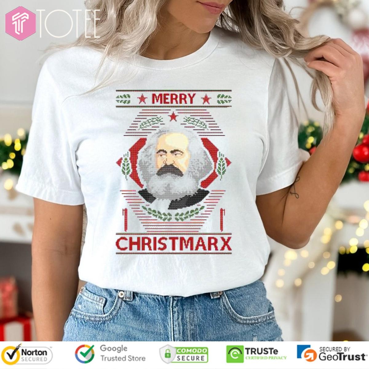 Karl Marx Merry Christmarx Ugly Christmas Sweater T-shirt
