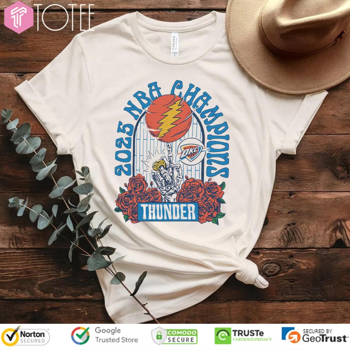 2025 Nba Finals Champions Grateful Dead Oklahoma City Thunder T-shirt