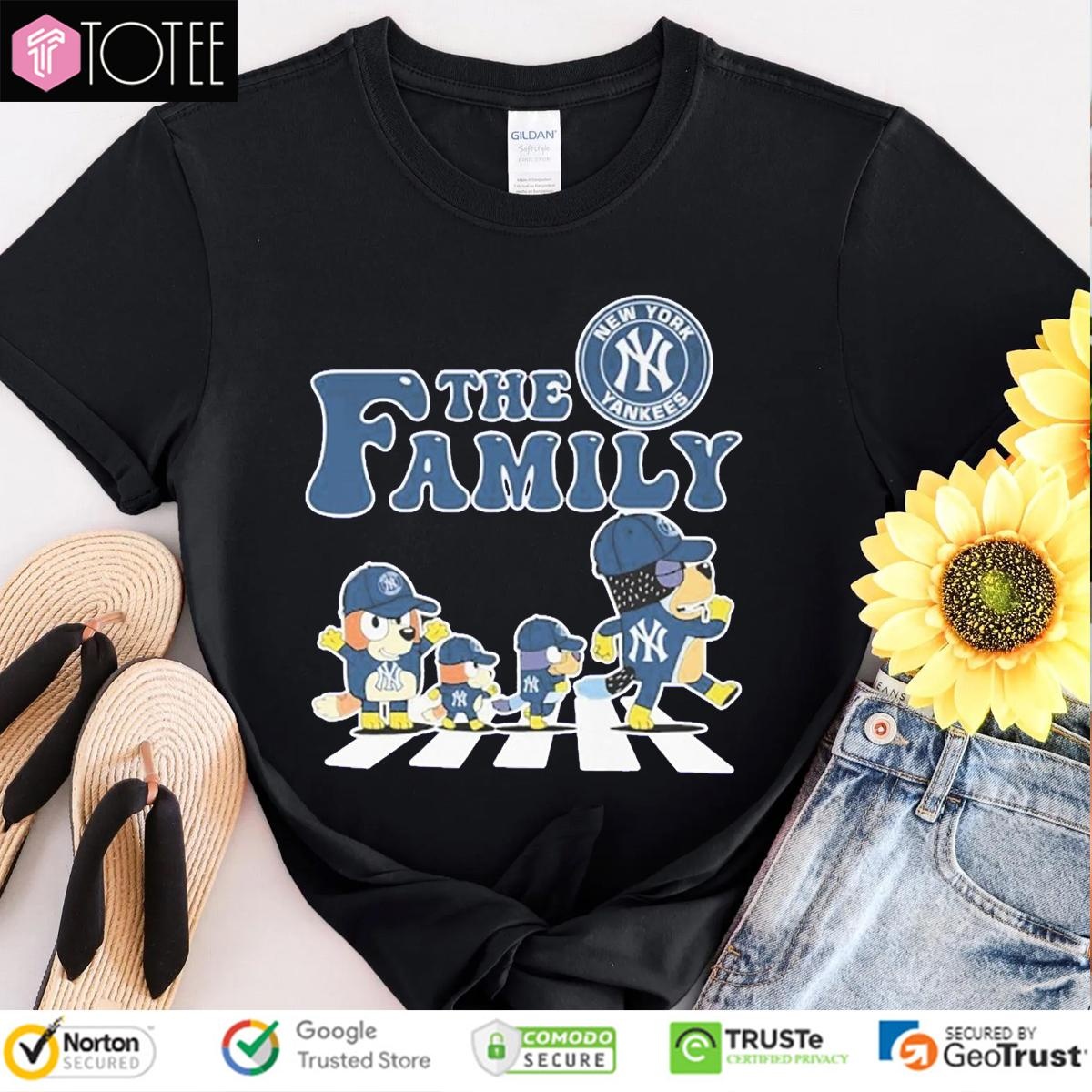The Bluey Family New York Yankees Baseball Abbey Road T-shirt