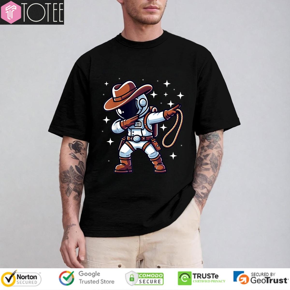 Dabbing Astronaut Cowboy Space T-shirt